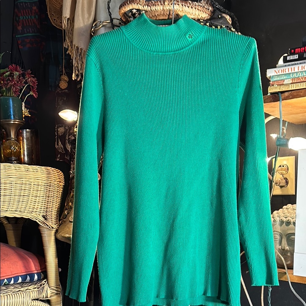 Polo Ralph Lauren Blue Label Green Turtleneck Sweater
